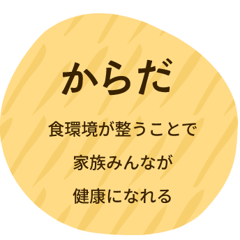 【からだ】食環境が整うことで家族みんなが健康になれる