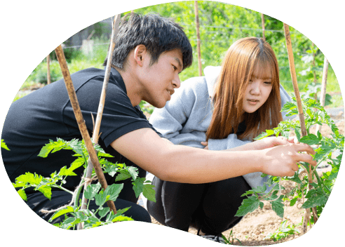 農家の男性と女性